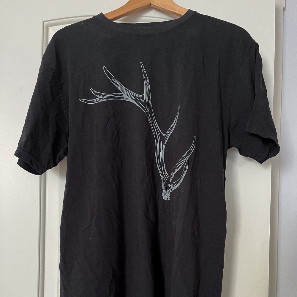 Antler Black Cotton Tshirt